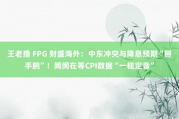 王老撸 FPG 财盛海外：中东冲突与降息预期“掰手腕”！阛阓在等CPI数据“一槌定音”