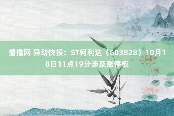 撸撸网 异动快报：ST柯利达（603828）10月18日11点19分涉及涨停板