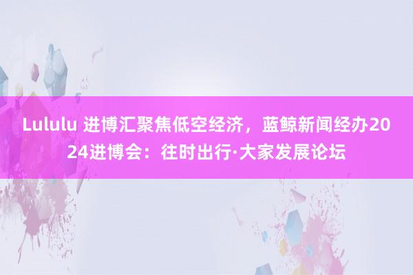 Lululu 进博汇聚焦低空经济，蓝鲸新闻经办2024进博会：往时出行·大家发展论坛