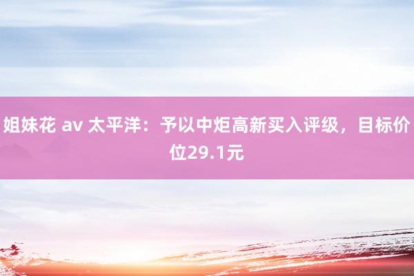 姐妹花 av 太平洋：予以中炬高新买入评级，目标价位29.1元