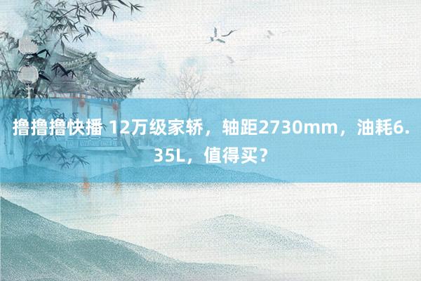 撸撸撸快播 12万级家轿，轴距2730mm，油耗6.35L，值得买？