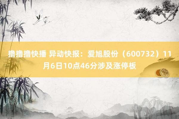 撸撸撸快播 异动快报：爱旭股份（600732）11月6日10点46分涉及涨停板