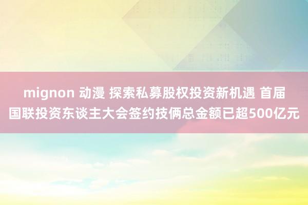 mignon 动漫 探索私募股权投资新机遇 首届国联投资东谈