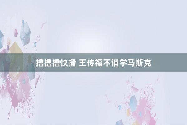 撸撸撸快播 王传福不消学马斯克