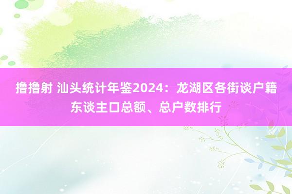 撸撸射 汕头统计年鉴2024：龙湖区各街谈户籍东谈主口总额、总户数排行