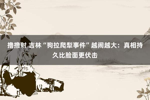 撸撸射 吉林“狗拉爬犁事件”越闹越大：真相持久比脸面更伏击