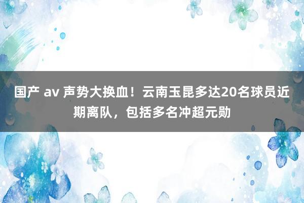 国产 av 声势大换血！云南玉昆多达20名球员近期离队，包括多名冲超元勋