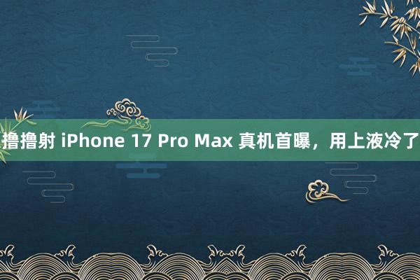 撸撸射 iPhone 17 Pro Max 真机首曝，用上液